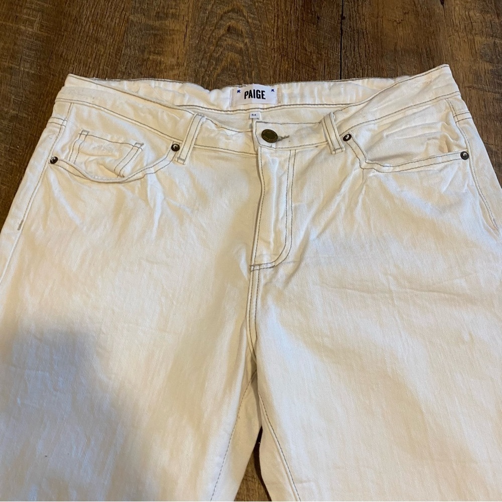 NWT Paige Normandie Slim Straight White Jeans Size 34 - Picture 4 of 14